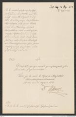 k.k. naturhistorisches Hofmuseum, Intendanzakten 1885-1896 (Hauer), Aktenzahl Z.276/1888, Seite 1